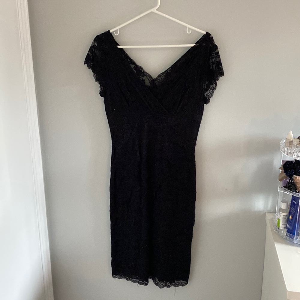 Evening black lace dress
